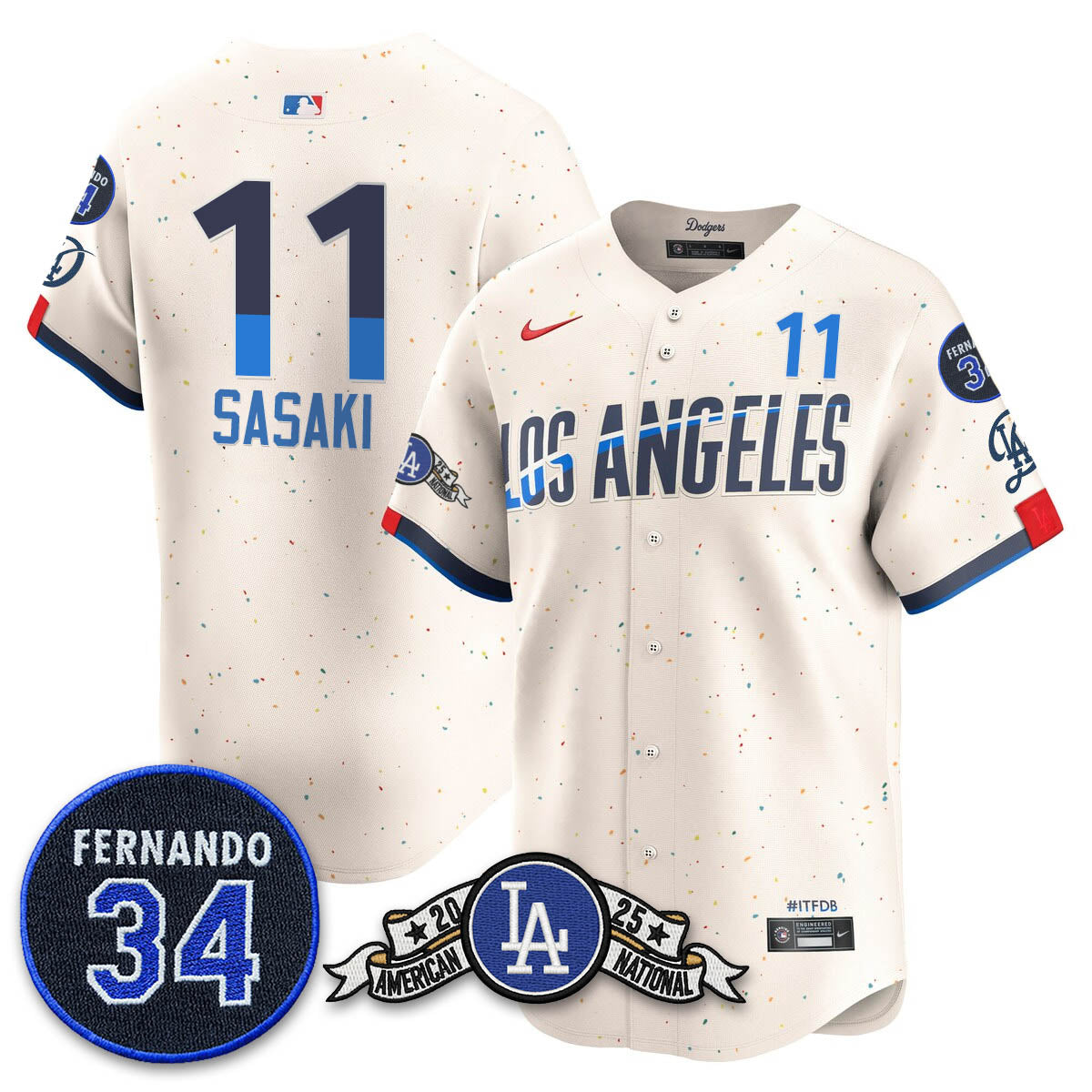 LAD 2025 National League Champions Jersey - All Stitched