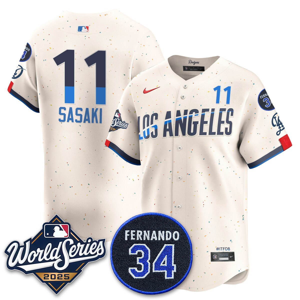 LAD 2025 National League Champions Jersey - All Stitched