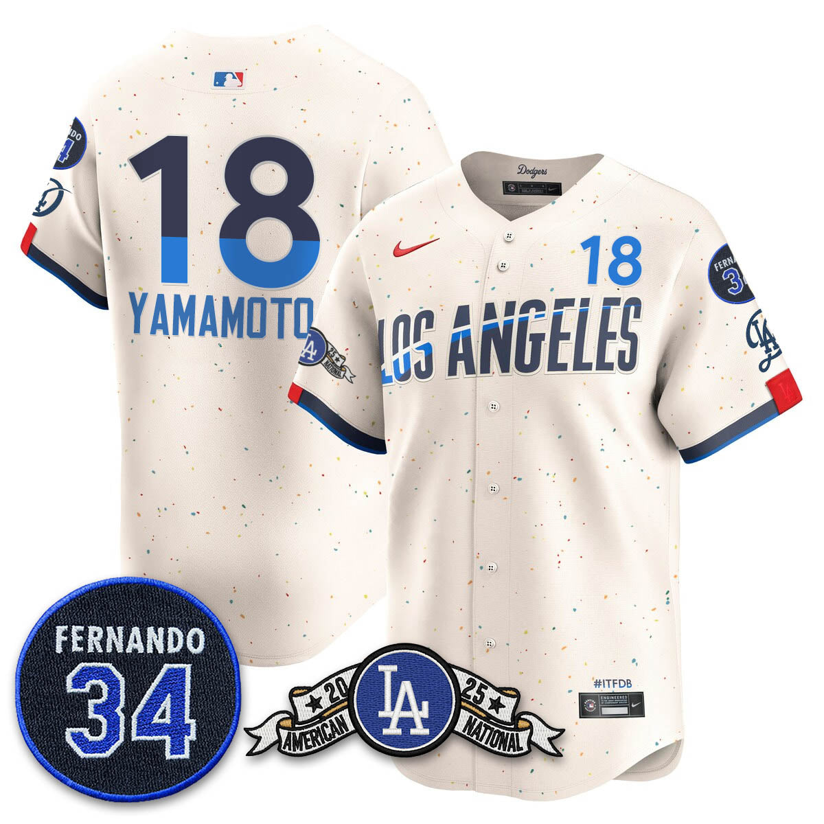 LAD 2025 National League Champions Jersey - All Stitched