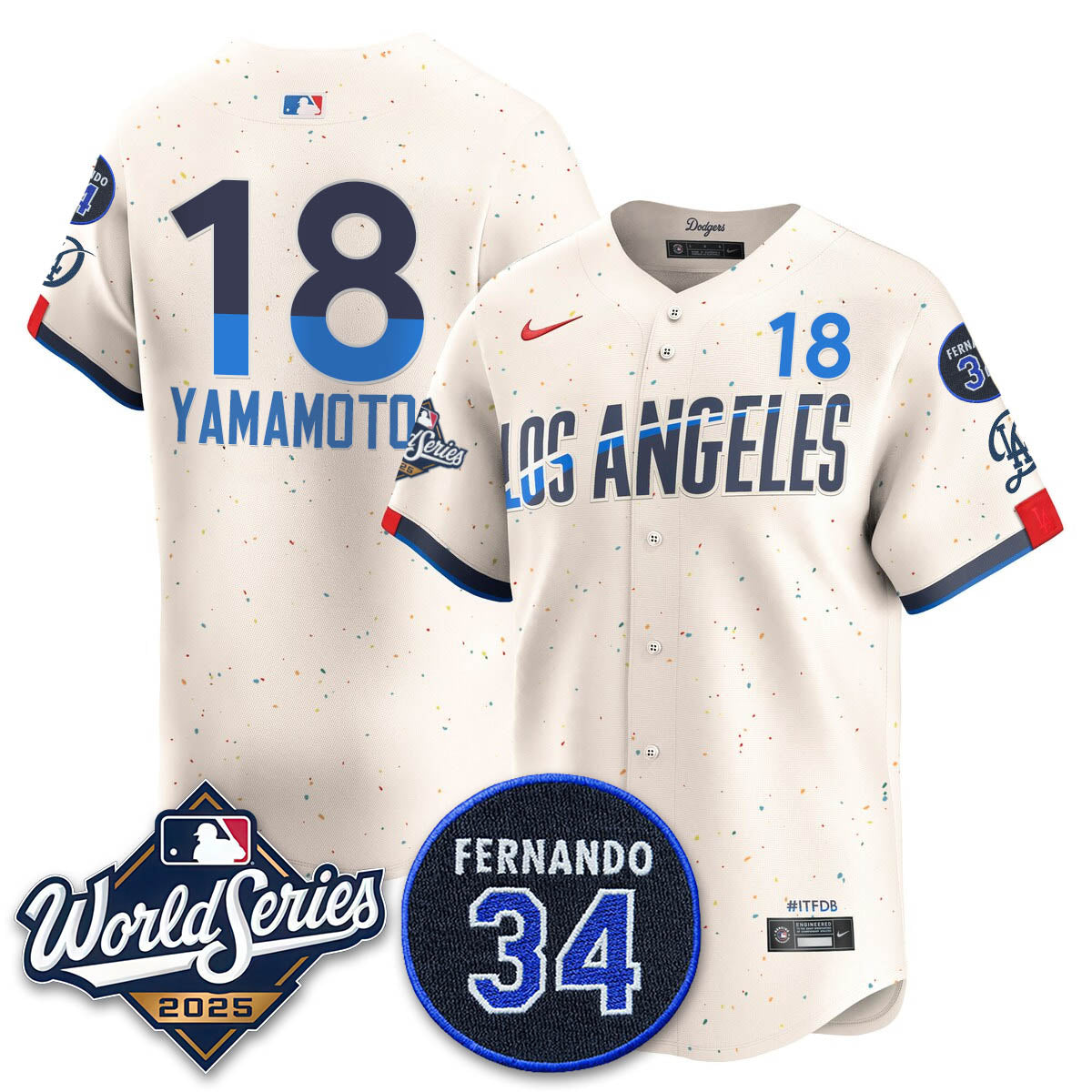 LAD 2025 National League Champions Jersey - All Stitched