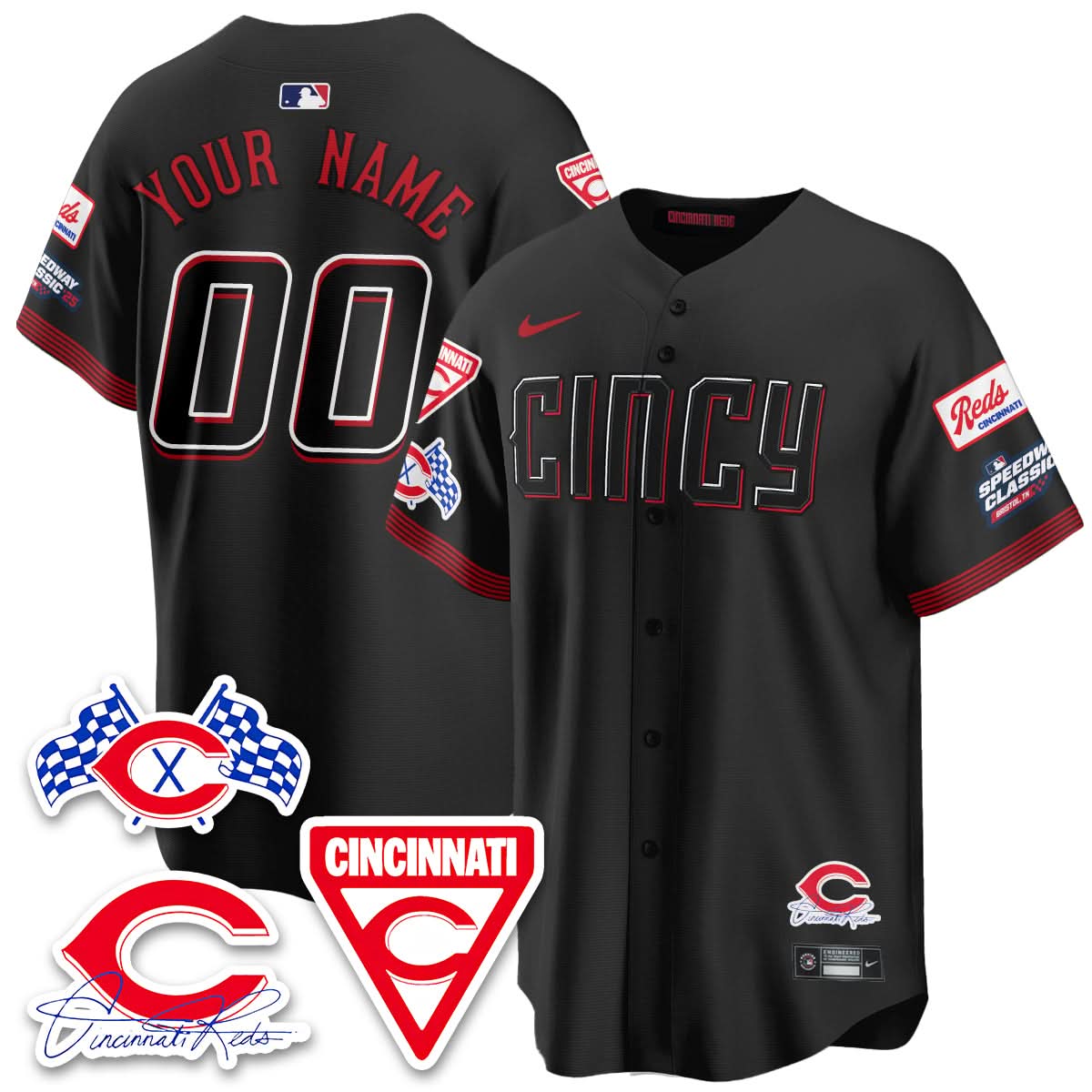 Cincinnati Reds 2025 Speedway Limited Custom Jersey - All Stitched