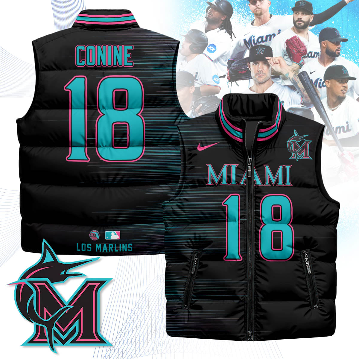 Miami Marlins Unisex Puffer Vest