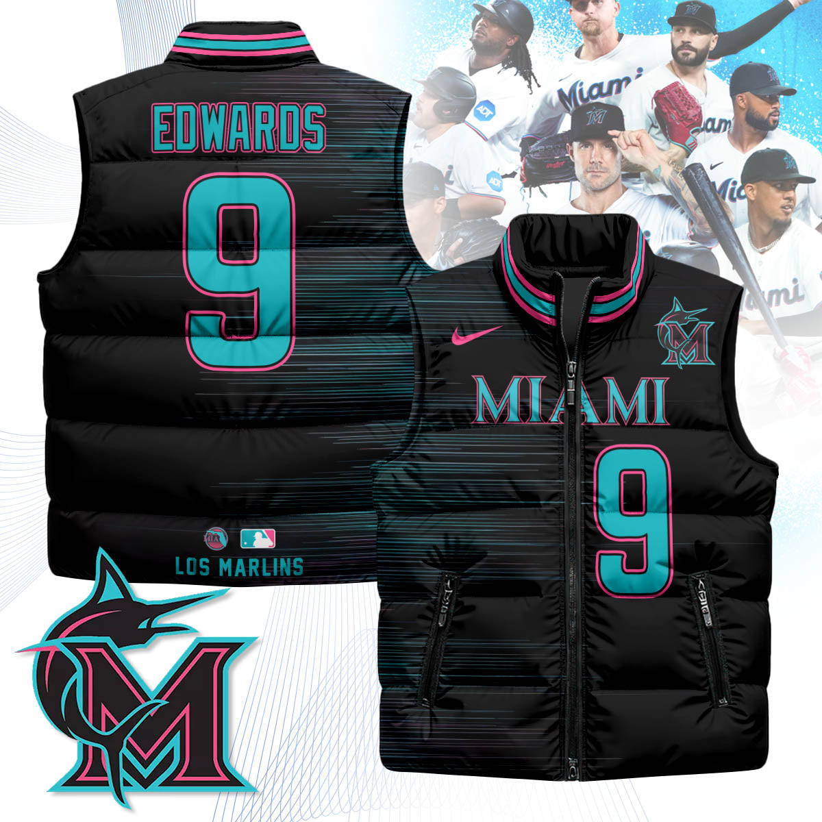 Miami Marlins Unisex Puffer Vest
