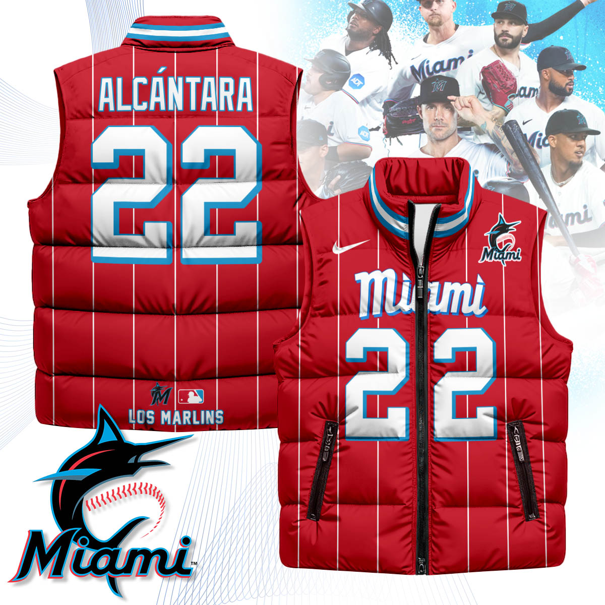 Miami Marlins Unisex Puffer Vest