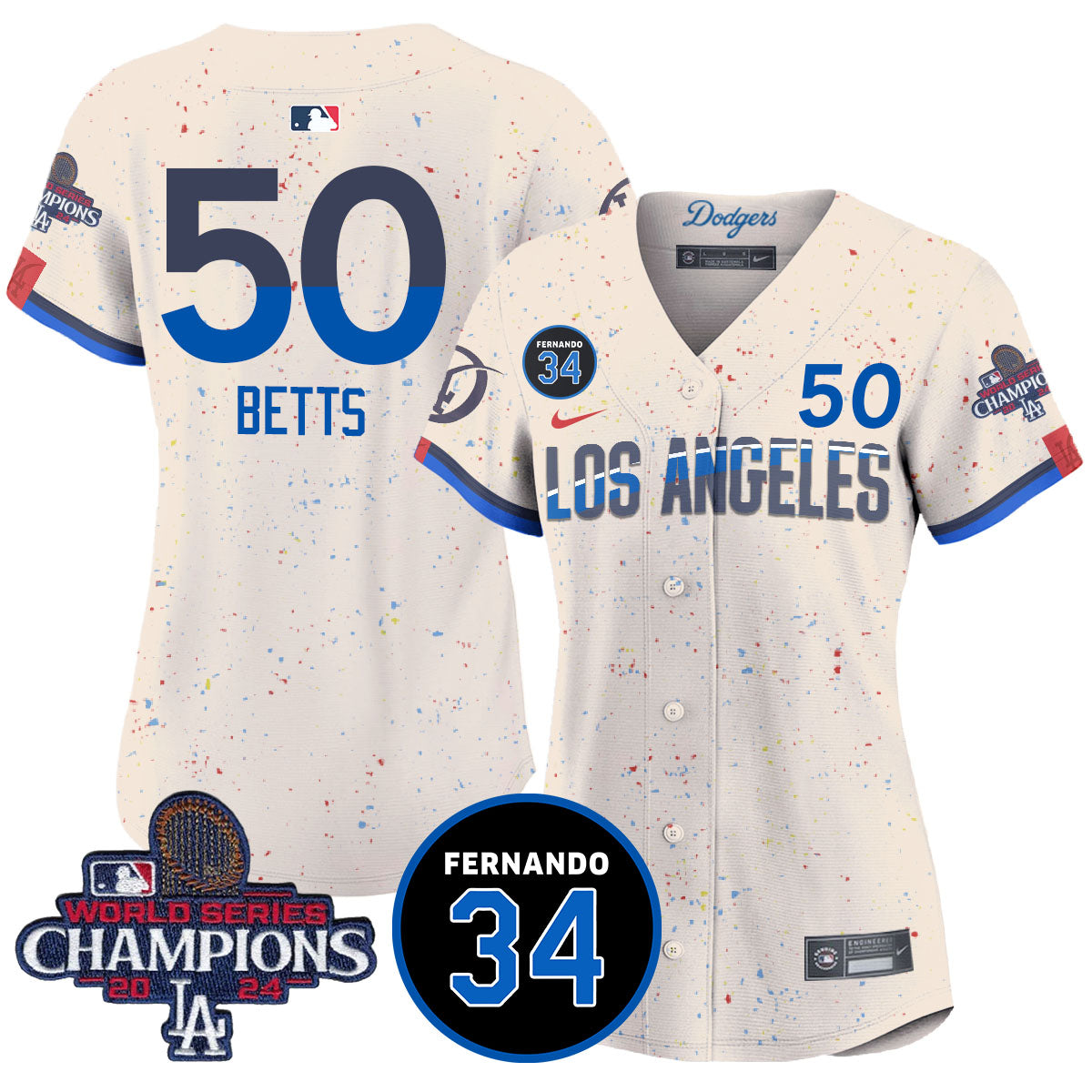 Women Dodgers - World Series Champions 2024 Jersey - All Stitched