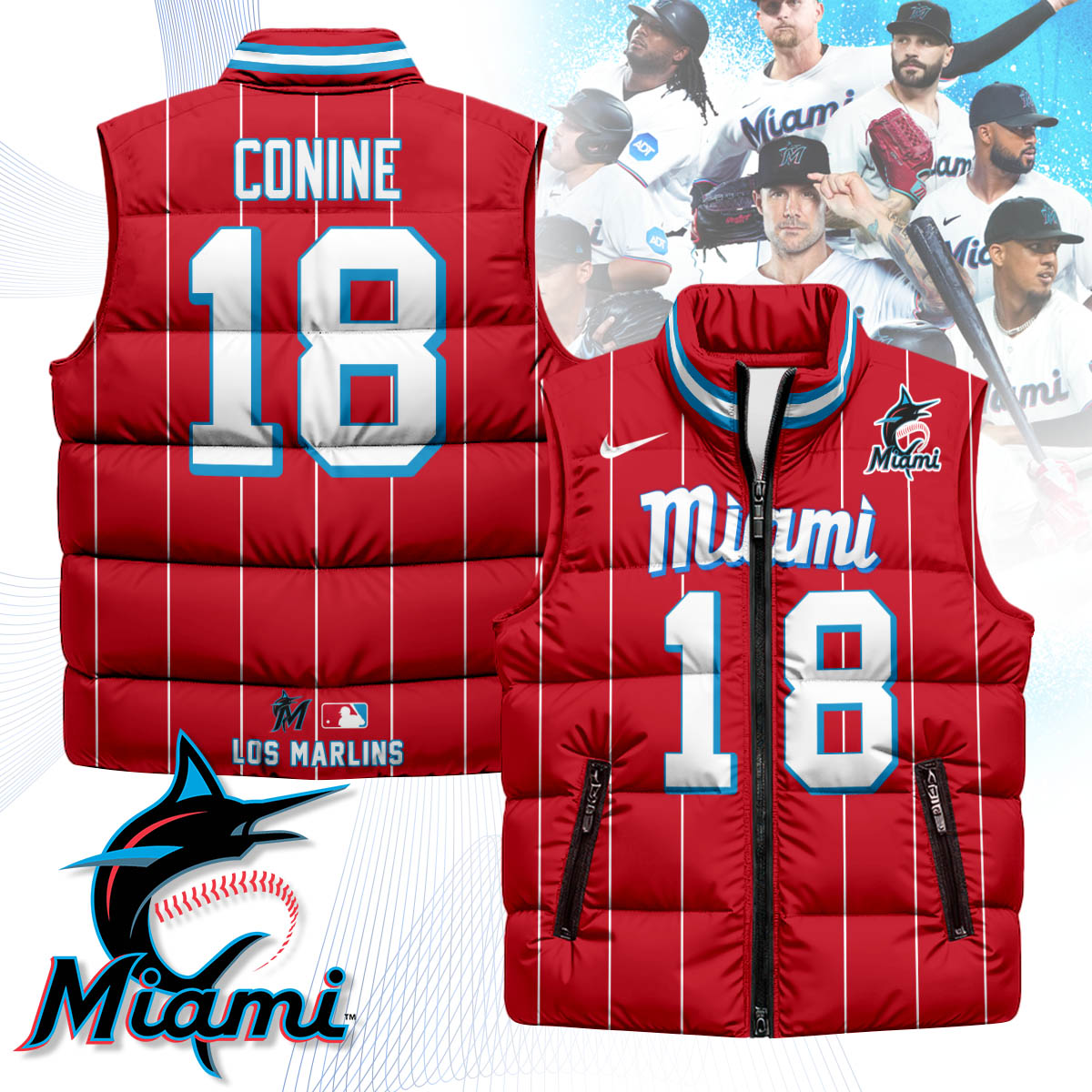 Miami Marlins Unisex Puffer Vest