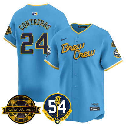 Milwaukee Brewers Jersey - Bob Uecker, 54 Seasons for Brewers Jersey - All Stitched