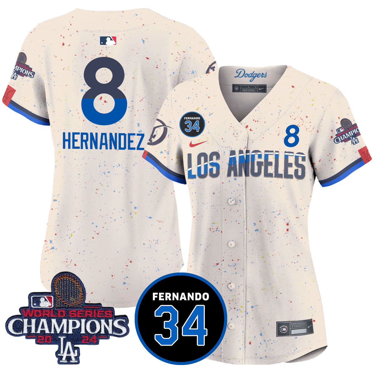 Women Dodgers - World Series Champions 2024 Jersey - All Stitched