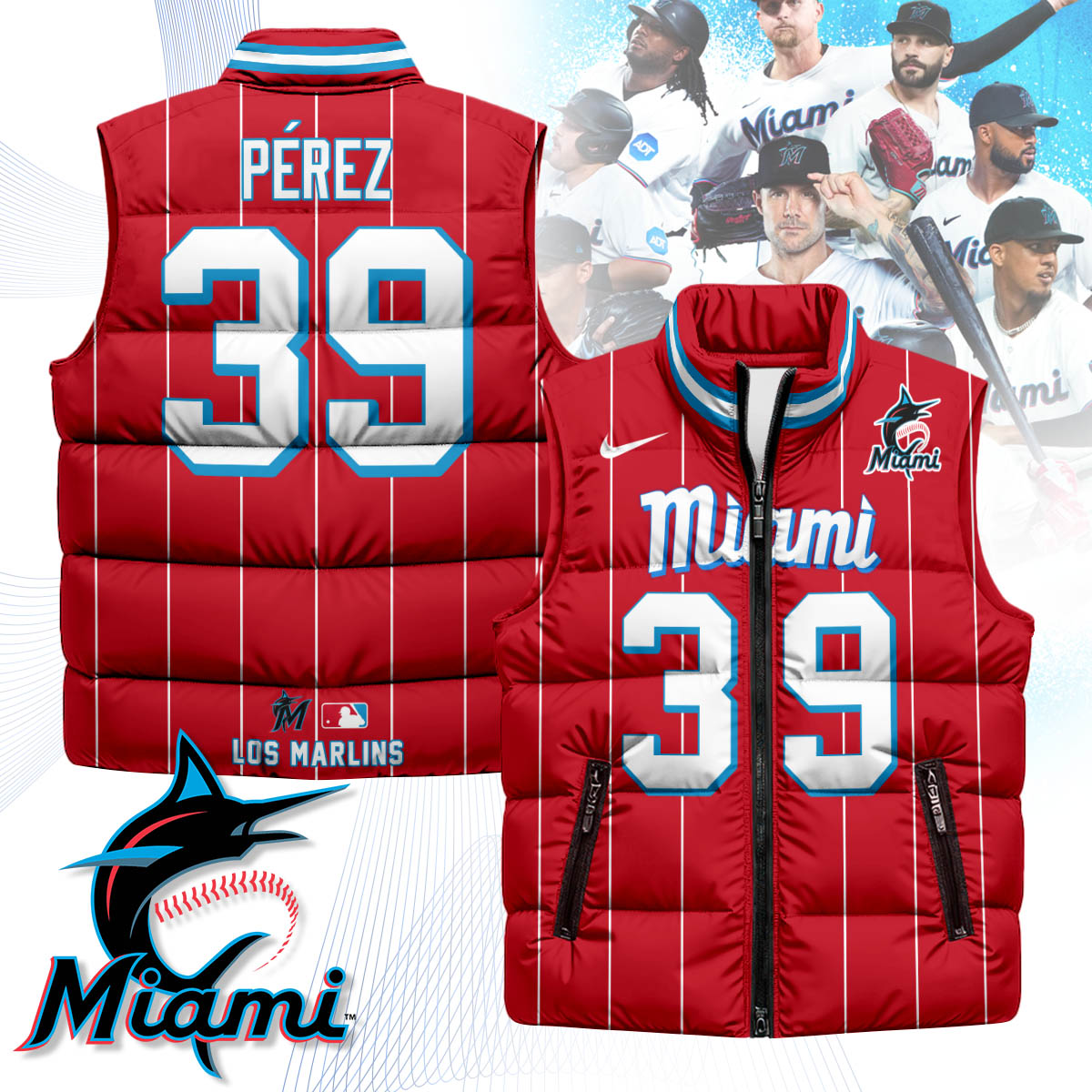 Miami Marlins Unisex Puffer Vest