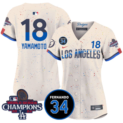 Women Dodgers - World Series Champions 2024 Jersey - All Stitched