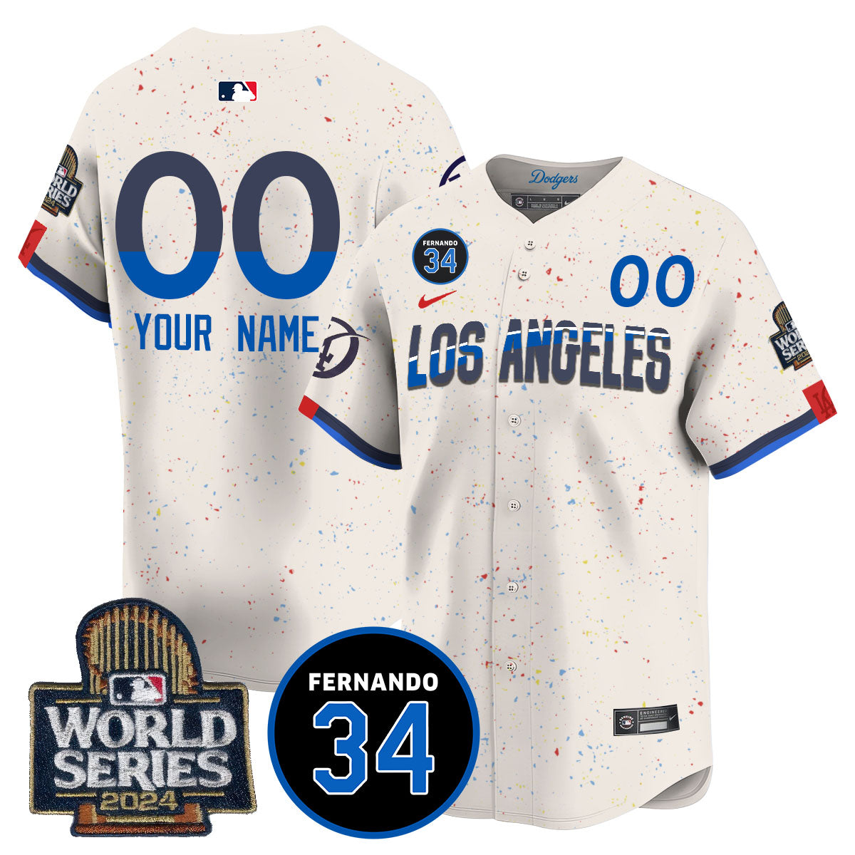 Dodgers Fernando Valenzuela Memorial Custom Jersey - All Stitched