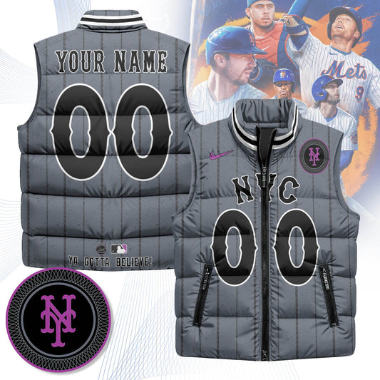 Personalized New York Mets Unisex Puffer Vest