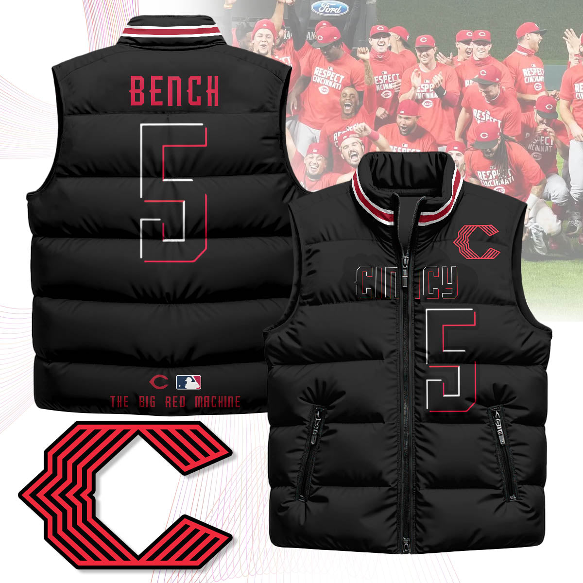 Cincinnati Reds Unisex Puffer Vest