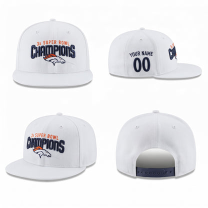 DEN 3x Super Bowl Champions Custom Snapback Cap - Embroidered