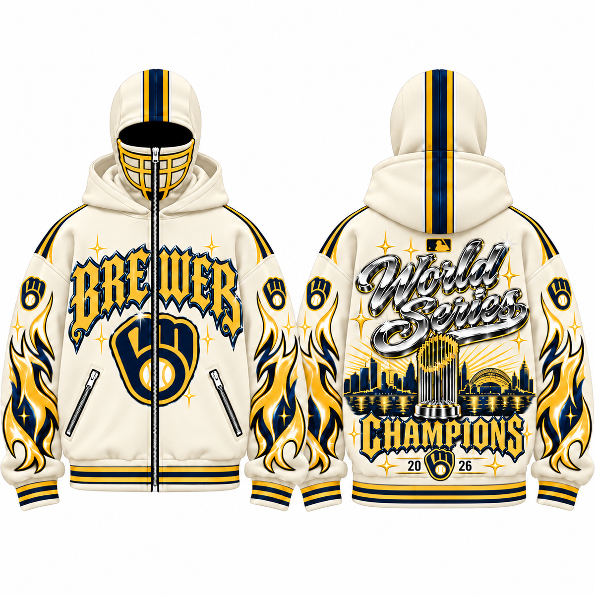 MIL 2026 World Series Champions Mask Zip Up Hoodie - Printed V3