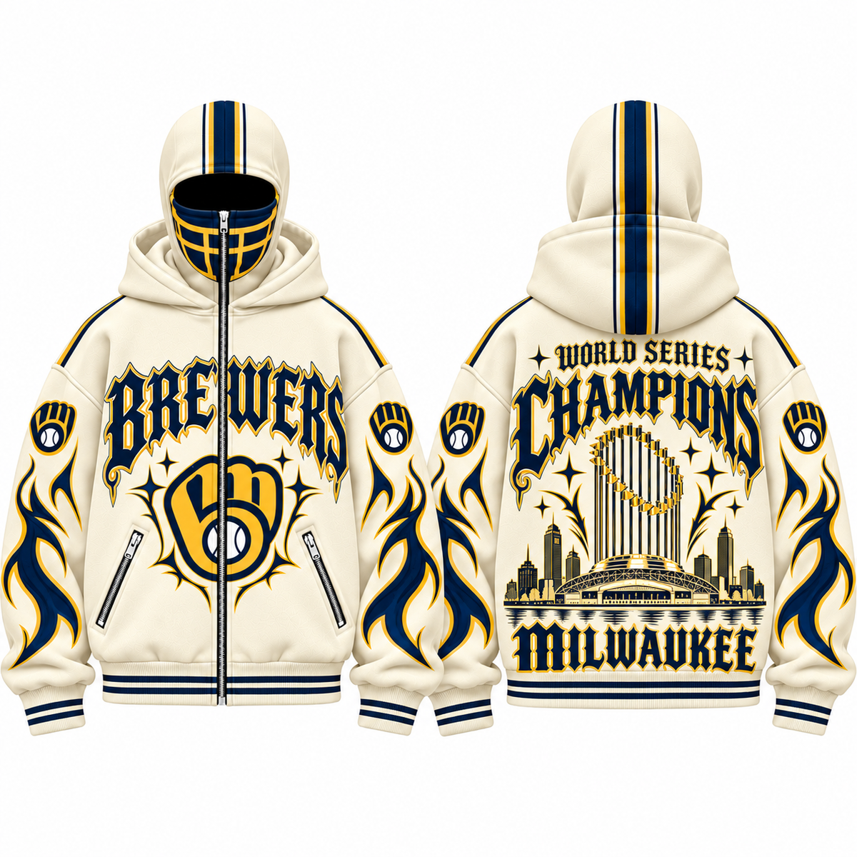 MIL 2026 World Series Champions Mask Zip Up Hoodie - Printed