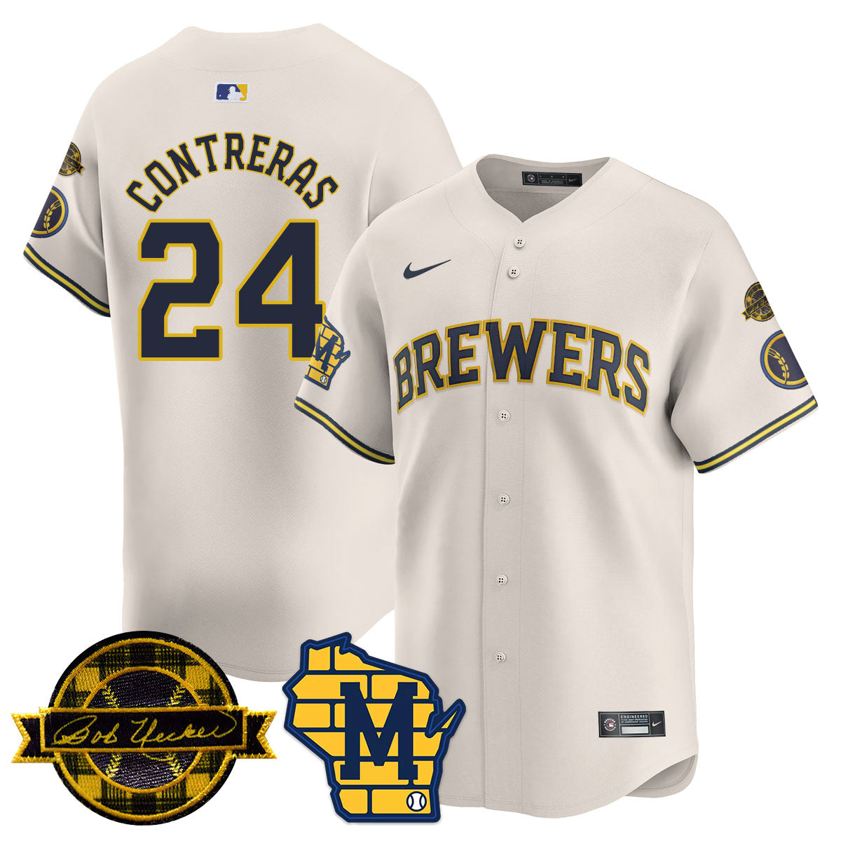 Milwaukee Brewers 2025 Limited Jersey - Bob Uecker Patch - All Stitched