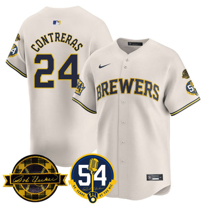 Milwaukee Brewers Jersey - Bob Uecker, 54 Seasons for Brewers Jersey - All Stitched