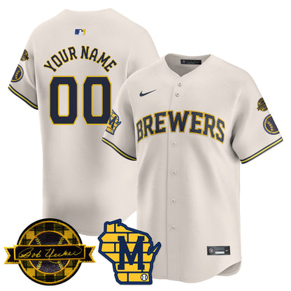 Milwaukee Brewers 2025 Limited Custom Jersey - Bob Uecker Patch - All Stitched