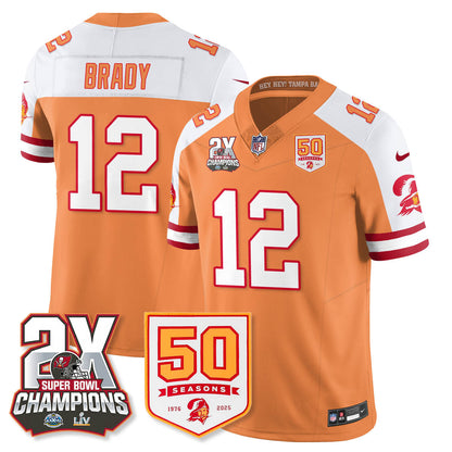 TB 2-Time Champions Patch Throwback Vapor Limited Jersey - All Stitched