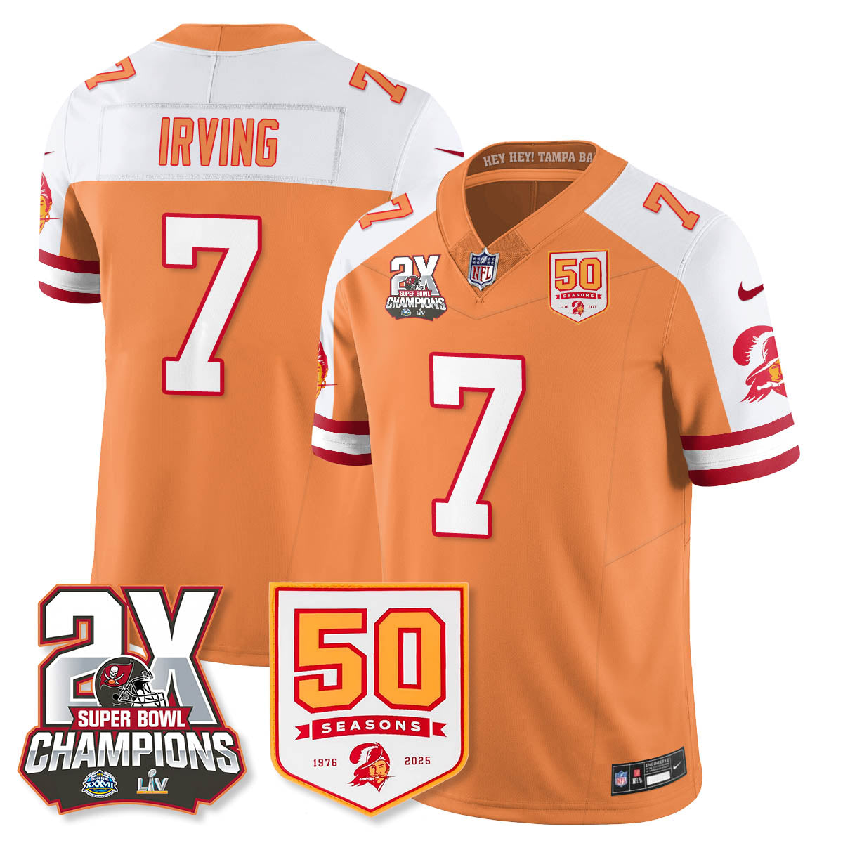 TB 2-Time Champions Patch Throwback Vapor Limited Jersey - All Stitched