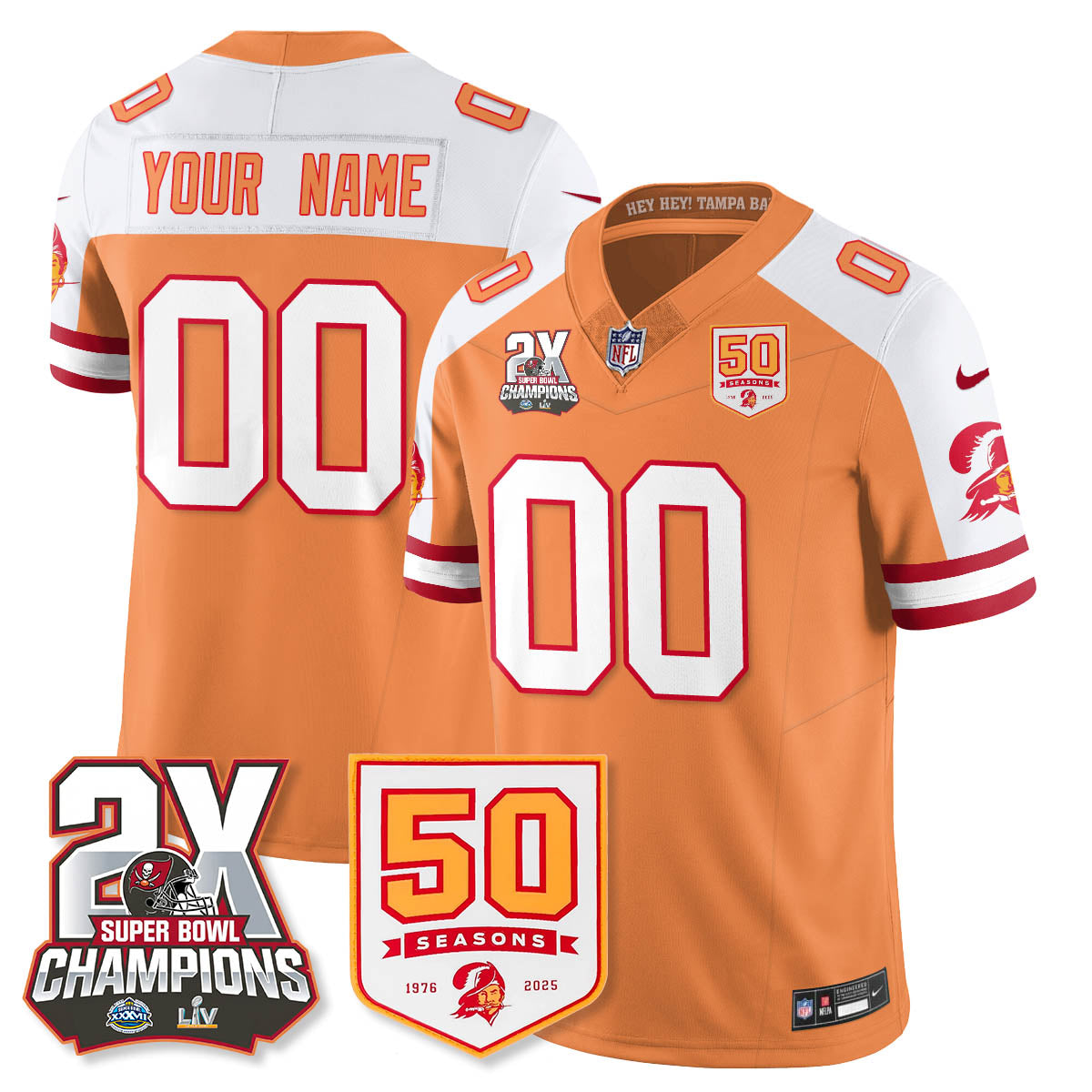 TB 2-Time Champions Patch Throwback Vapor Limited Jersey - All Stitched