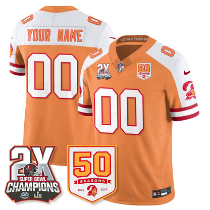 TB 2-Time Champions Patch Throwback Vapor Limited Jersey - All Stitched