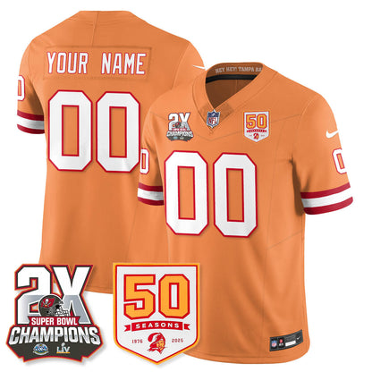 TB 2-Time Champions Patch Throwback Vapor Limited Jersey - All Stitched