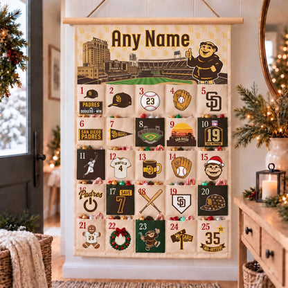 San Diego Padres Custom Wall Advent Calendar - Printed
