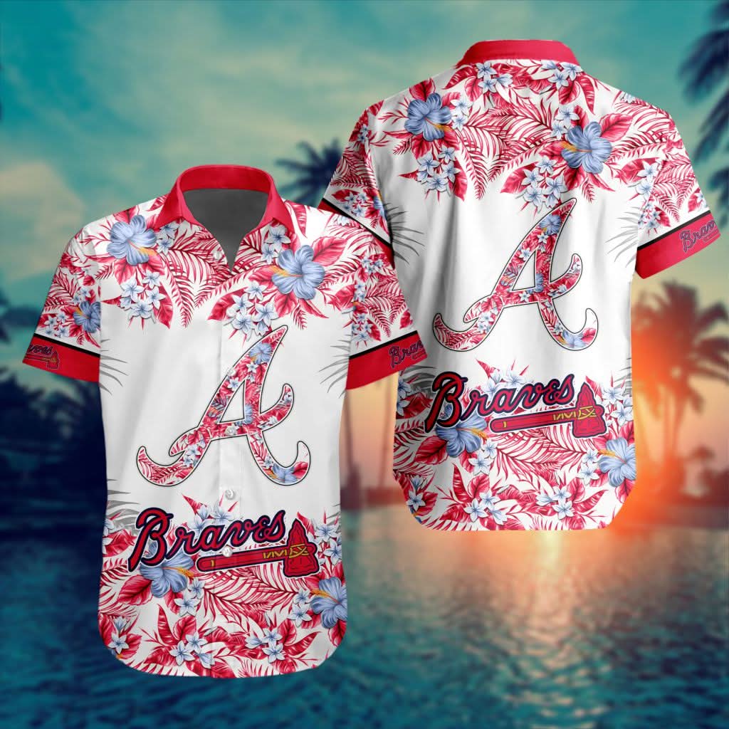 Atlanta Braves Special Hawaiin Design Button Shirt ST2401 - The Lucky Shops