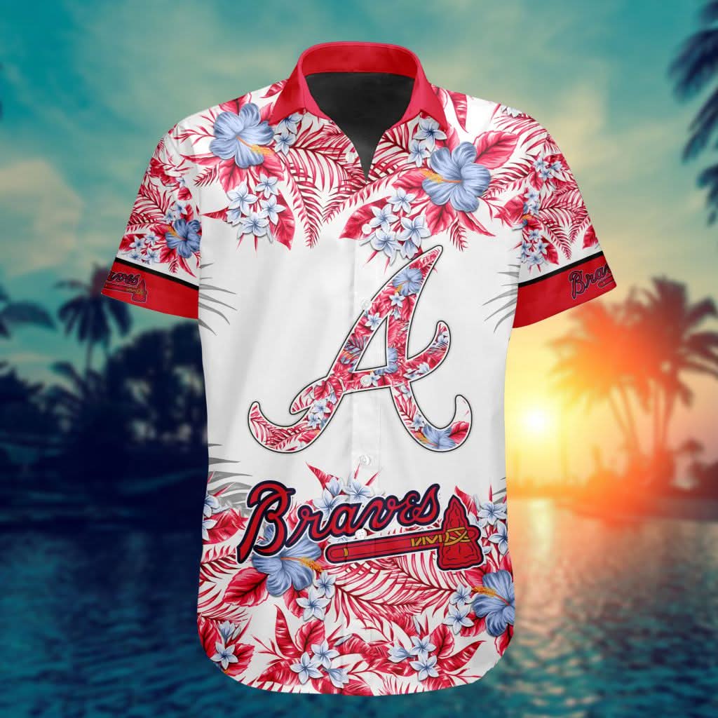 Atlanta Braves Special Hawaiin Design Button Shirt ST2401 - The Lucky Shops