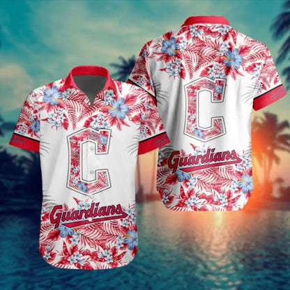 Cleveland Guardians Special Hawaiin Design Button Shirt ST2401 - The Lucky Shops