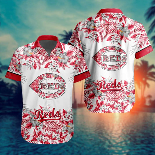 Cincinnati Reds Special Hawaiin Design Button Shirt ST2401 - The Lucky Shops