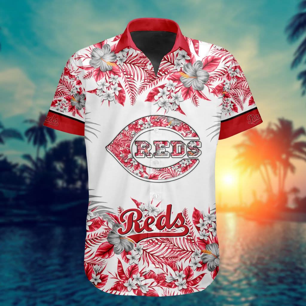 Cincinnati Reds Special Hawaiin Design Button Shirt ST2401 - The Lucky Shops