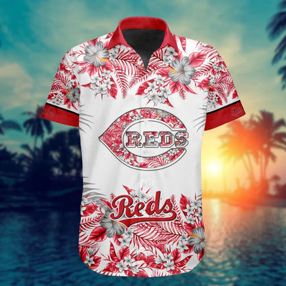 Cincinnati Reds Special Hawaiin Design Button Shirt ST2401 - The Lucky Shops