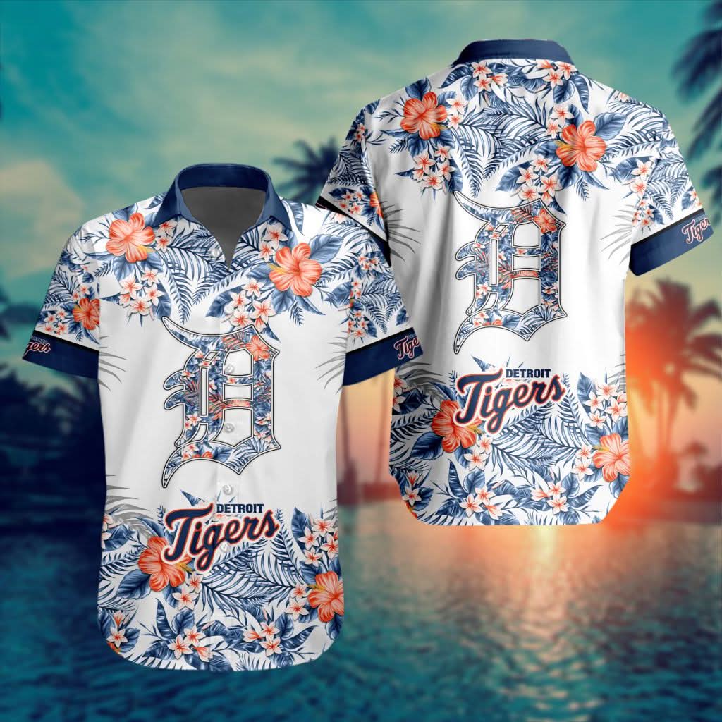 Detroit Tigers Special Hawaiin Design Button Shirt ST2401 - The Lucky Shops
