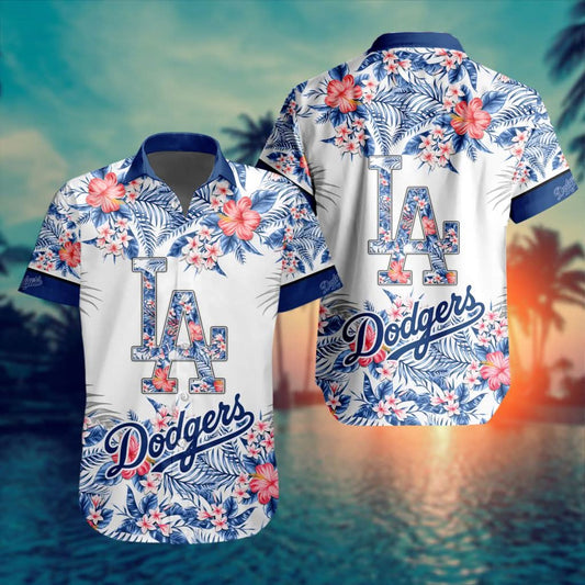 Los Angeles Dodgers Special Hawaiin Design Button Shirt ST2401 - The Lucky Shops