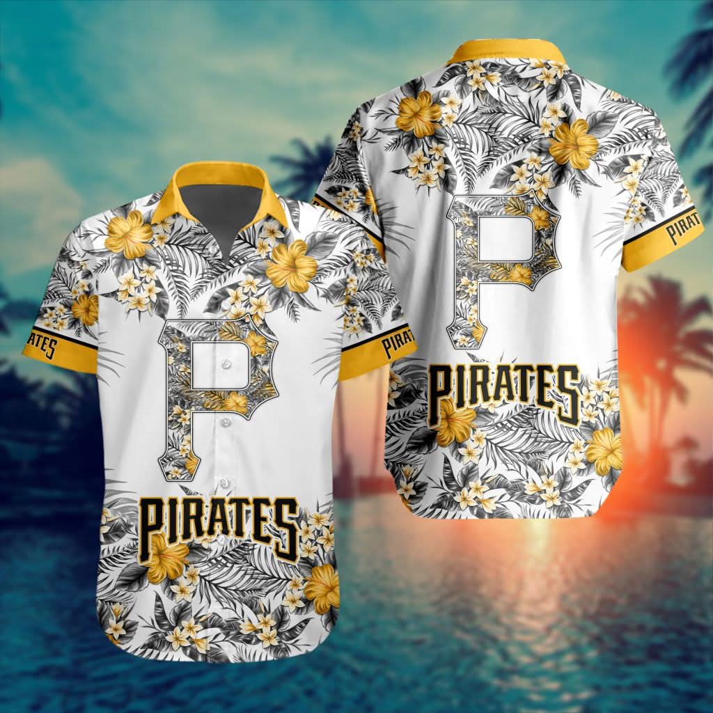 Pittsburgh Pirates Special Hawaiin Design Button Shirt ST2401 - The Lucky Shops