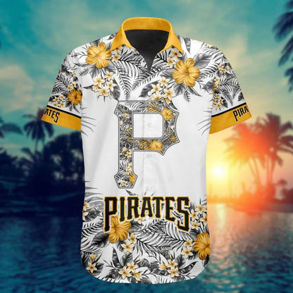 Pittsburgh Pirates Special Hawaiin Design Button Shirt ST2401 - The Lucky Shops