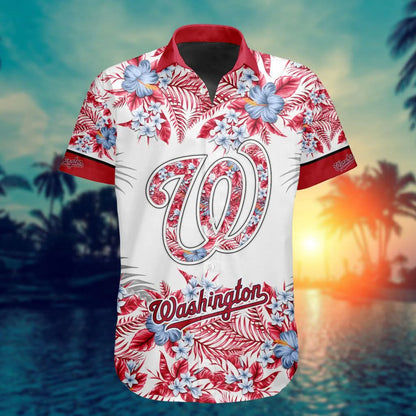 Washington Nationals Special Hawaiin Design Button Shirt ST2401 - The Lucky Shops