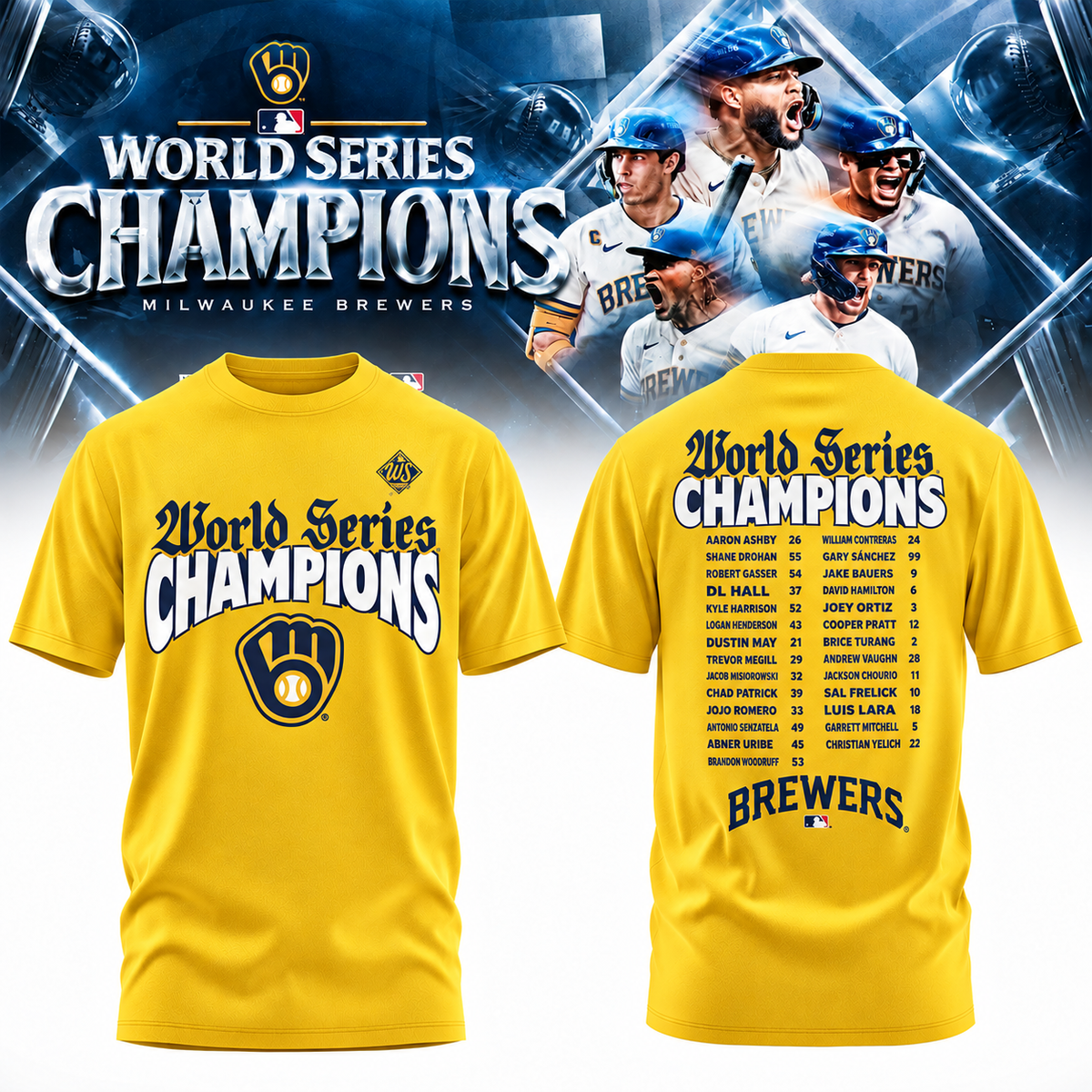 MIL World Series Champions Two Sides T-Shirt - Printed V20