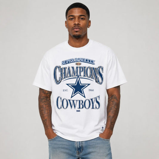 DAL Bowl XXX Champions Est 1960 One Side Printed T-Shirt
