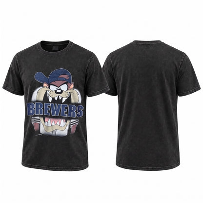 MIL Vintage Cartoon Mascot Washed T-Shirt - Printed