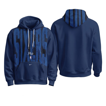 Philadelphia 76ers Bold Lettering 2026 Fleece Hoodie - Printed