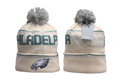 PHI Cuffed Knit Hat with Pom - Embroidered Patch