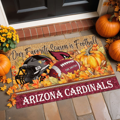 Arizona Cardinals Doormat Custom Your Family Name And Choose Your Quotes, Sport Doormat, Sport Gifts For Fan