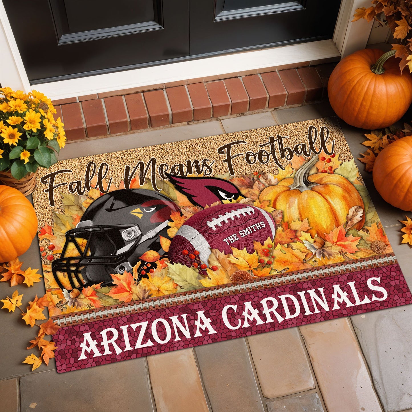 Arizona Cardinals Doormat Custom Your Family Name And Choose Your Quotes, Sport Doormat, Sport Gifts For Fan