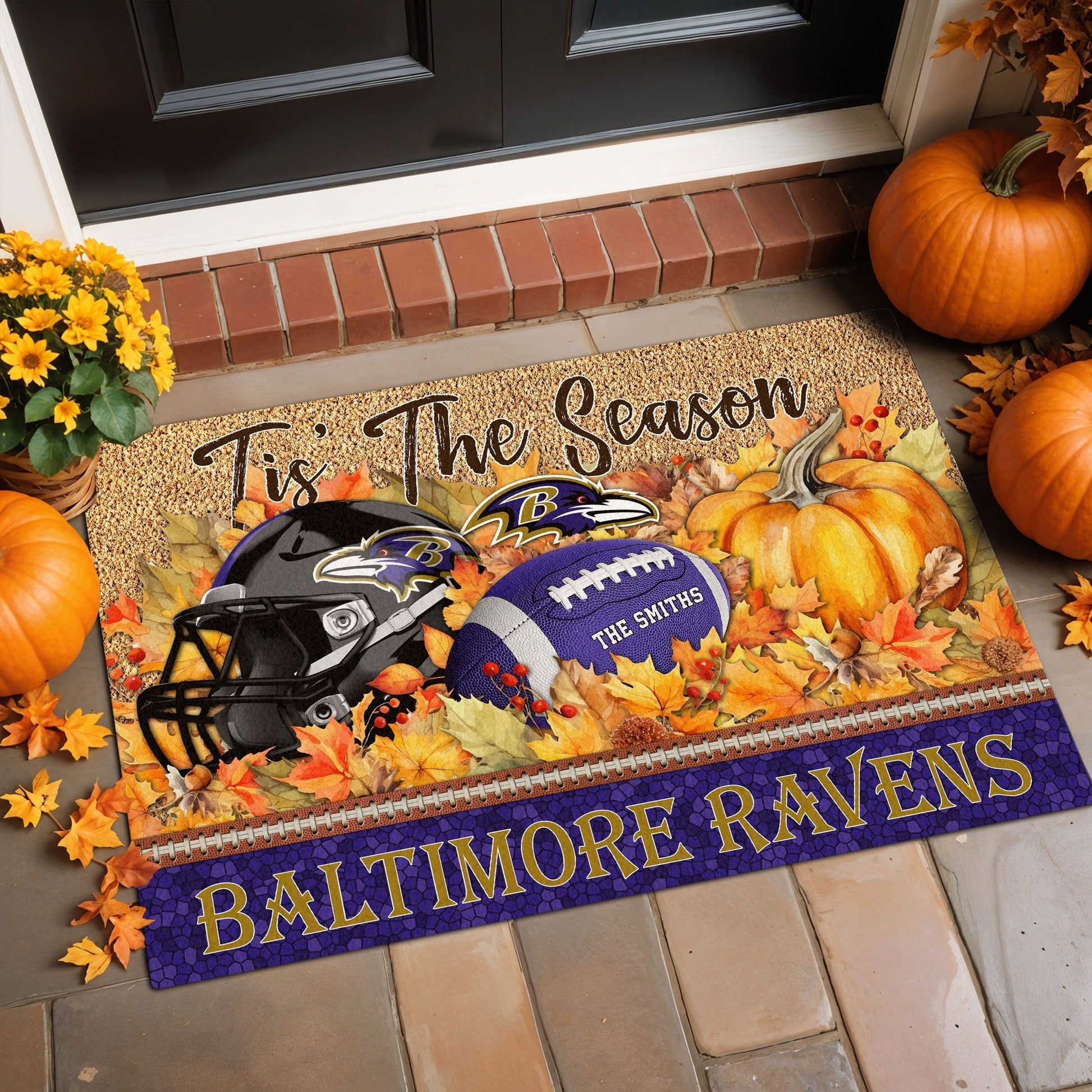 Baltimore Ravens Doormat Custom Your Family Name And Choose Your Quotes, Sport Doormat, Sport Gifts For Fan EHIVM-60421N