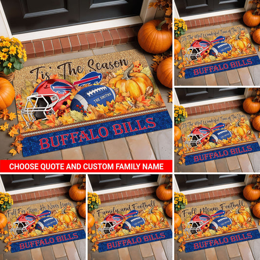 Buffalo Bills Doormat Custom Your Family Name And Choose Your Quotes, Sport Doormat, Sport Gifts For Fan EHIVM-60421N