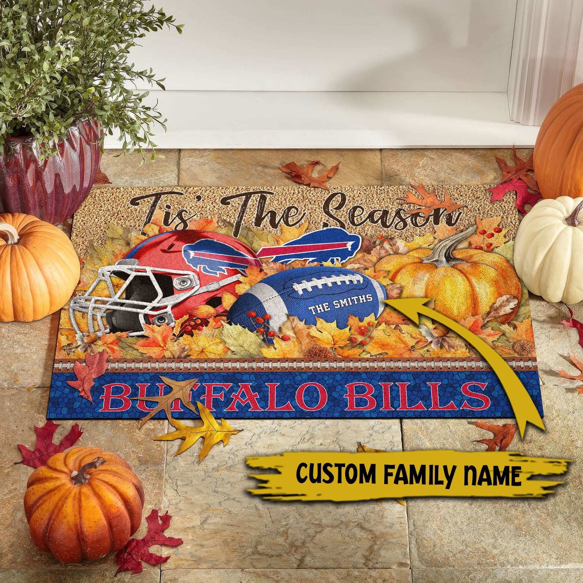 Buffalo Bills Doormat Custom Your Family Name And Choose Your Quotes, Sport Doormat, Sport Gifts For Fan EHIVM-60421N